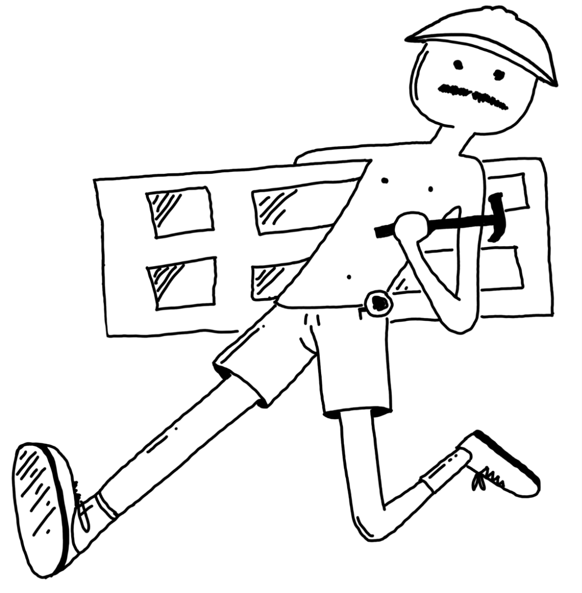 Stickman Handyman Logo